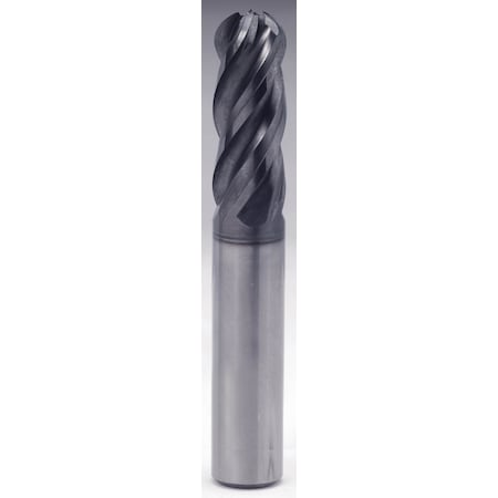 V7 Plus A 4 Flute Multiple Helix Ball Nose Plain Shank End Mill